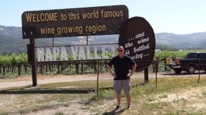 The famous Napa Valley wine country sign shot