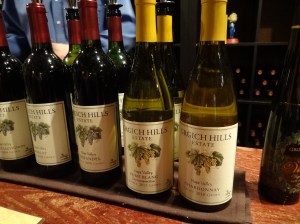 Some of the Grgich Hills range on tasting